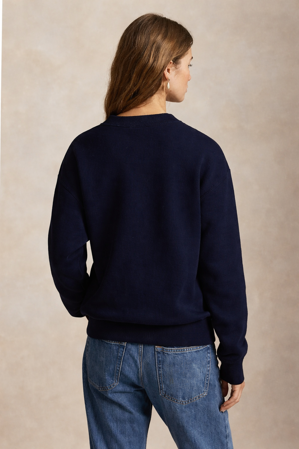 Canadian flag knitted crewneck| Navy