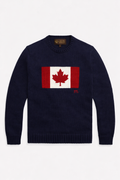 Canadian flag Knitted Crewneck | Navy