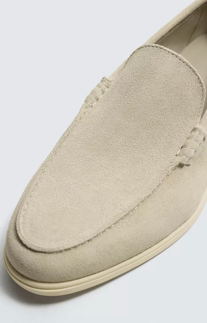 Suede Loafers | Beige