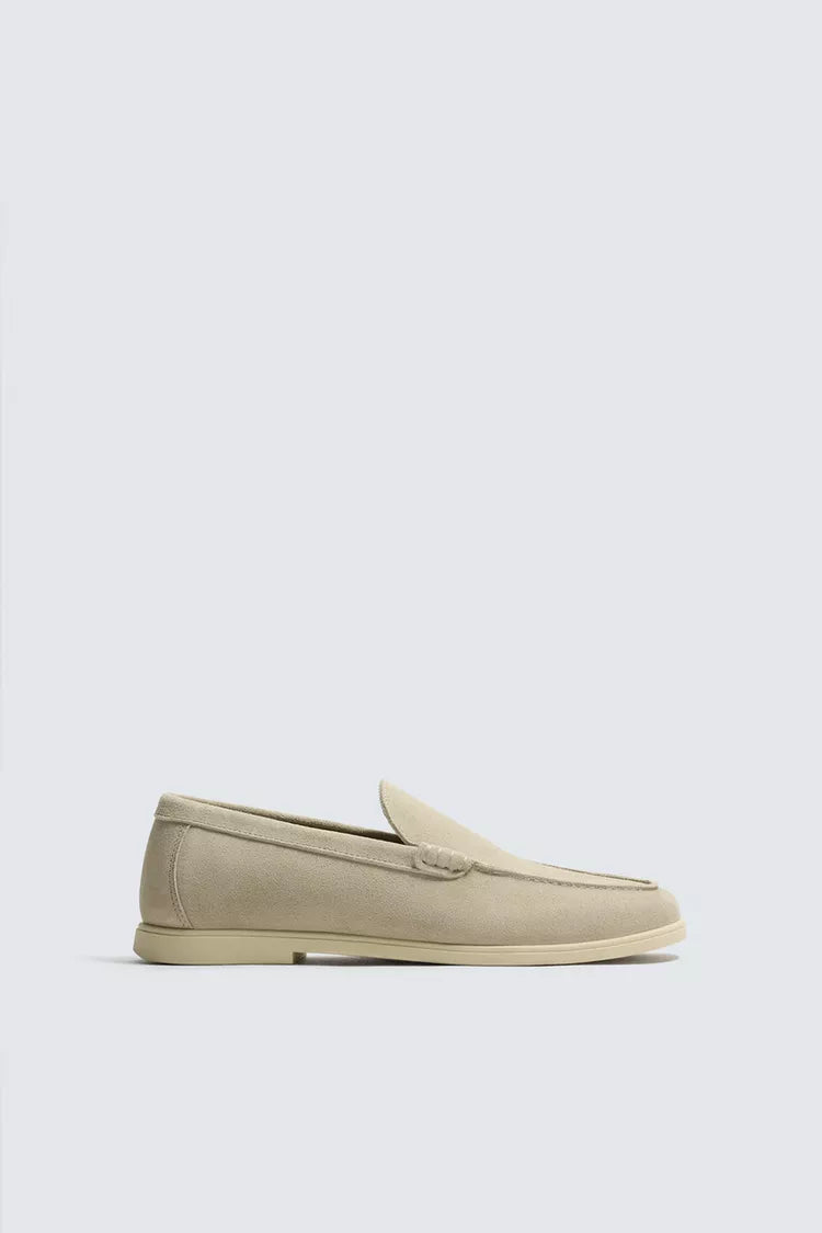 Suede Loafers | Beige