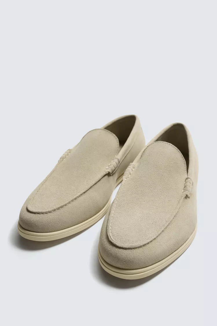 Suede Loafers | Beige