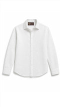 Long Sleeve Relaxed Linen Shirt | White